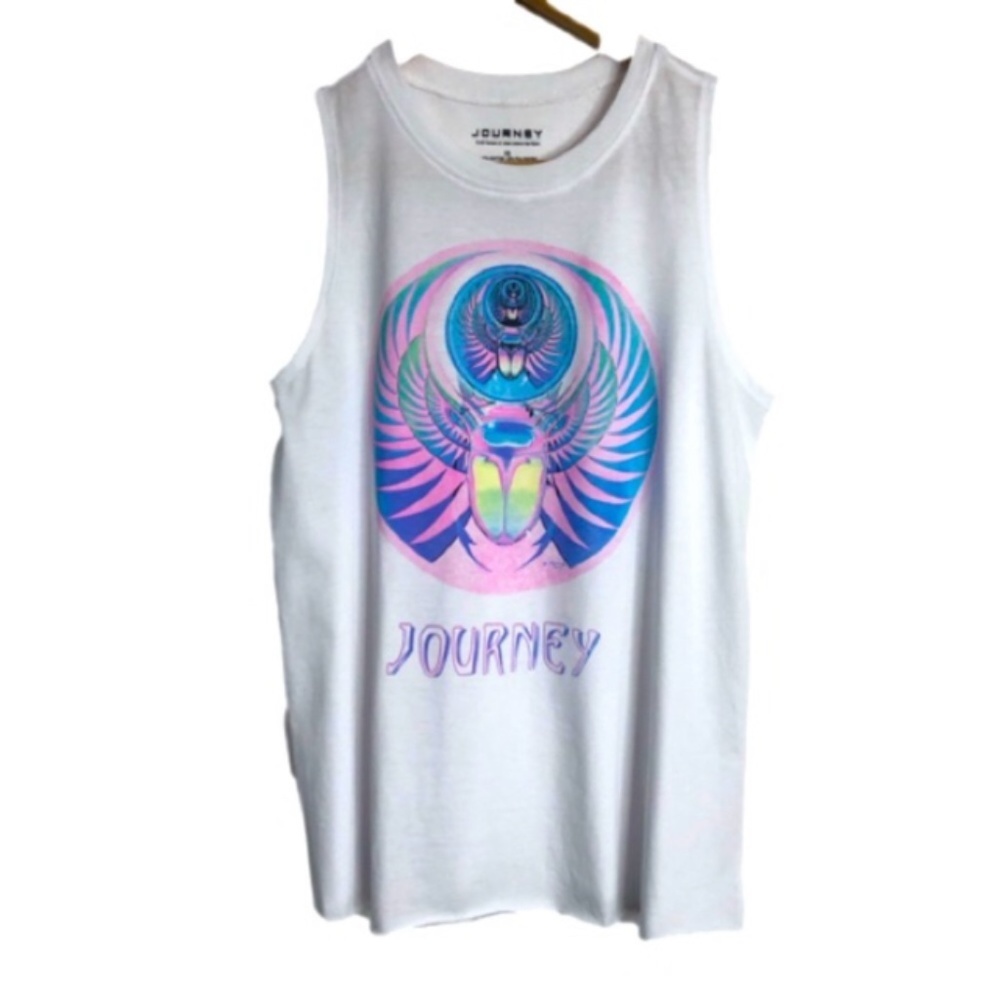 JOURNEY White Sleeveless Band Tee XS Graphic